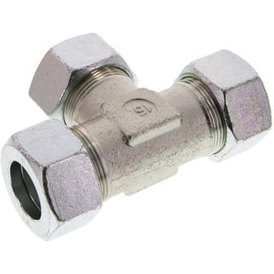 30S Verzinkt Stalen T-stuk Snijring 400 Bar DIN 2353 - FL3T-C-EZ-30-S