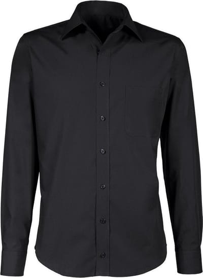 Giovanni Capraro Heren Overhemd Zwart Semi Spread ML7 Comfort Fit - 37