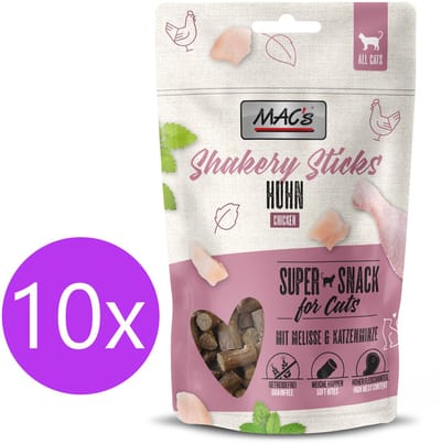 MAC's gezonde kattensnack sticks met 95% Kip 10x 50gr