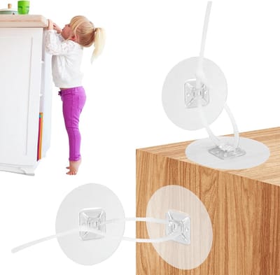 Meubel muurankers - Zelfklevende riemen - Baby babyproofing - Zonder boren - 12 stuks