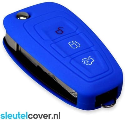 Autosleutel Hoesje geschikt voor Ford - SleutelCover - Silicone Autosleutel Cover - Sleutelhoesje Blauw
