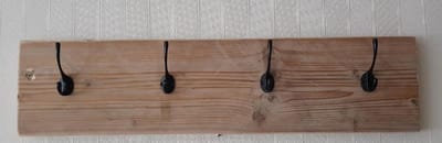 Steigerhouten kapstok 4x2 haken | wandkapstok | Gebruikt steigerhout | hout | industrieel | vintage | robuust | landelijk | Staal |Handgemaakt