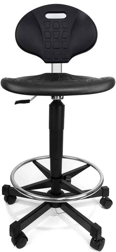 Dailygoods- Werkstoel hoge zithoogte - Verstelbaar 52-80 cm - Polyurethaan - Stalen basis - 200 kg draagkracht - Ergonomisch ontwerp - Bureaustoel