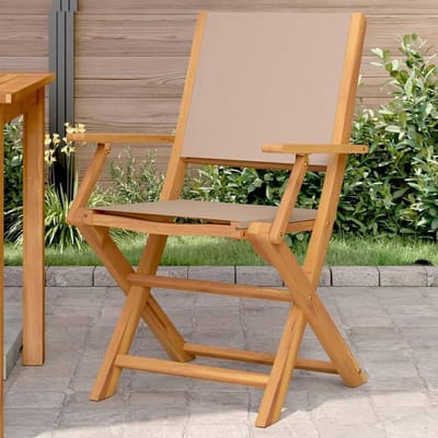 Tuinstoelen Set - Klapstoelen Hout - Buiten Ontspannen - Massief Acacia Hout - 2 stuks - Taupe