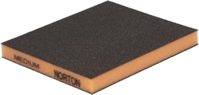 Schuurspons Dubbelzijdig met foam - Grofte 120/220 - Oranje Medium - per 10 stuks - Schuurblok