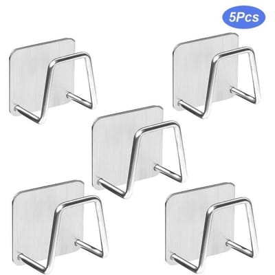 Porte-éponge - JF-ENG - 5 Pcs - Acier inoxydable 304 - Auto-adhésif - Étanche