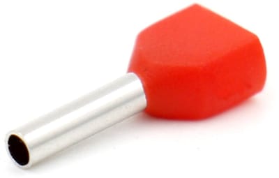 Golden crown - Twin Crimp - Twin Cord End Terminals - 1000 stukjes - Rood - 20 x 2 - Ideaal voor elektrische aansluitingen