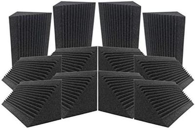 Geluidsisolatie Schuim - Akoestische Panelen - Geluidsbehandeling Ruimte - Vlamvertragend Materiaal - 12 Stuks 24cm - Zwart