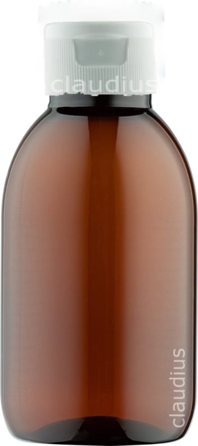 Lege Plastic Fles 125 ml PET Amber bruin - met witte klepdop - set van 10 stuks - navulbaar - leeg