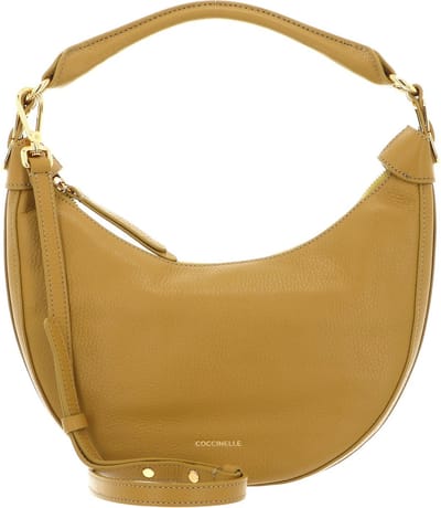 COCCINELLE Leren Schoudertas Sunnie Handbag Grained Leathert Citronella Mosterdgeel