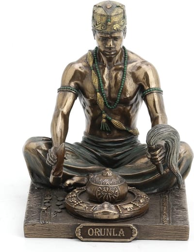 Veronese Design beeld/figuur - Orunla God van Wijsheid, Lot en Profetie - (hxbxd) ca. 13cm x 12,5cm x 11cm