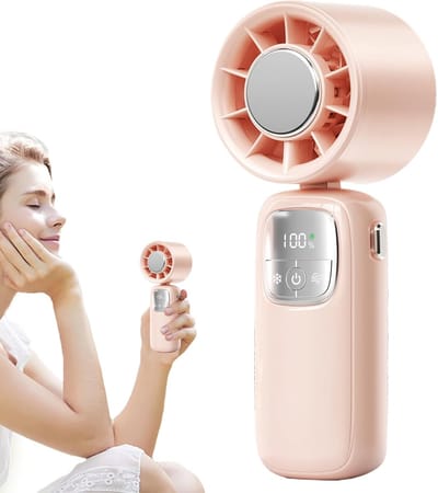 Handventilator - Stille Opvouwbare Koeler, USB Oplaadbare Handventilator Voor Camping, Wandelen, Vissen & Strand