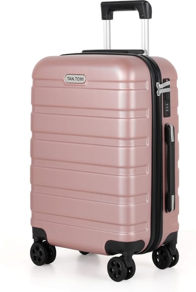 TAN.TOMI Handbagage Koffer - 41L Reiskoffer met 4 wielen - Handbagage Ruimbagage - Cijferslot - Reiskoffer - Trolley Koffer met Wielen - Rosé Goud