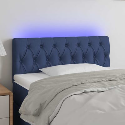 vidaXL - Hoofdbord - LED - 100x7x78/88 - cm - stof - blauw