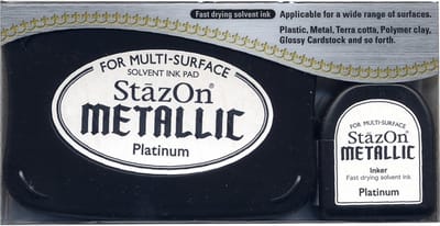 Stazon sneldrogend stempelkussen Metallic Platinum incl navulling