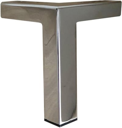 FLE - Stalen meubelpoot chroom hoek 9,5 bij 9,5 cm en hoogte 12 cm (koker 2,5 x 2,5 cm)
