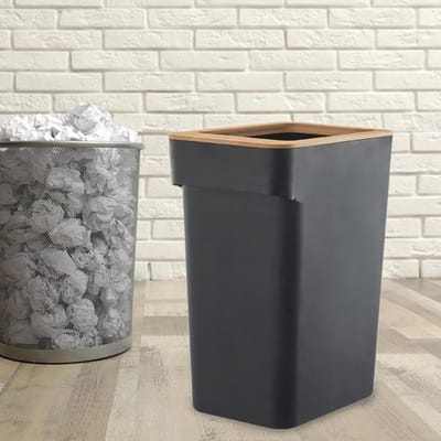 Stijlvolle Prullenbak - Afvalbak Huis - Schoon Huis - Lichtgewicht PP Hout - 25 x 18 x 33 cm