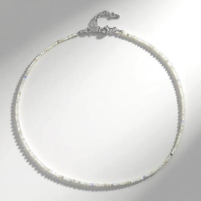Cavill - Zilveren Halsketting - 925 Sterling Zilver Geplatineerd - Cambodjaanse Zirkonen 22 057 ct - Fijn Elegant Verstelbaar Sieraad