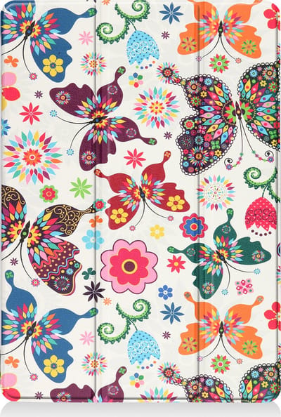 Hoesje - Geschikt voor Apple iPad 7 (2019) - 10.2 inch - 7e Generatie - Dun & Stevig - Trifold Bookcase - Hard Cover - Hardcover Book Case - Tablet Hoes - Vlinders