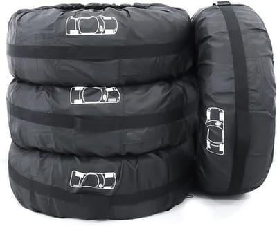 Autoband Covers - Wiel Beschermers - Reservewiel Opslag - Stof en Waterdicht - Maat L - Zwart