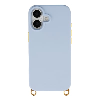 Selencia Hoesje - Geschikt voor iPhone 17 - Rivièra geschikt voor MagSafe Backcover met afneembare haakjes - Powder Blue