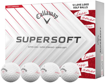Callaway SuperSoft 2025 Valentijn Golfballen - Wit - 12 Stuks