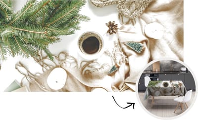 Tafelkleed - Tafellaken - 300x150 cm - Winter - Koffie - Kleed - Binnen en Buiten