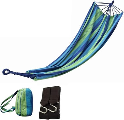 Katoenen Hangmat - Relaxstoel - Buiten Ontspannen - Ademende Canvas Stof - 200 kg - Natuurlijk