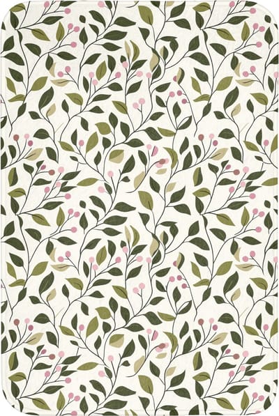 WC mat 60x90 cm - Antislip - Bladeren - Bessen - Roze - Toiletmat - Vloermat - Douchemat - Toilet tapijt - Toiletmatten
