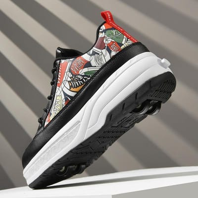 Chaussures Runaway à quatre roues pour garçons et filles, chaussures de patinage à roulettes 42 black