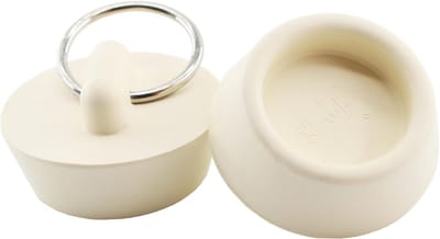 Rubberen Afvoerstop - Badstop Gootsteenstop - Bad Keuken - Met Ophangring - 1-1/8 Inch - Wit