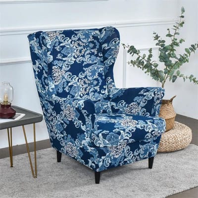 Housse de Fauteuil à Oreilles Plante Tropicale Élastique Spandex Housse de Fauteuil Relax Nordique Amovible Housse de Canapé Protecteur de Meuble gray