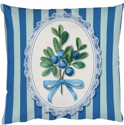 Sierkussens - Kussentjes Woonkamer - 50x50 cm - Illustratie - Bessen - Blauw - Strepen