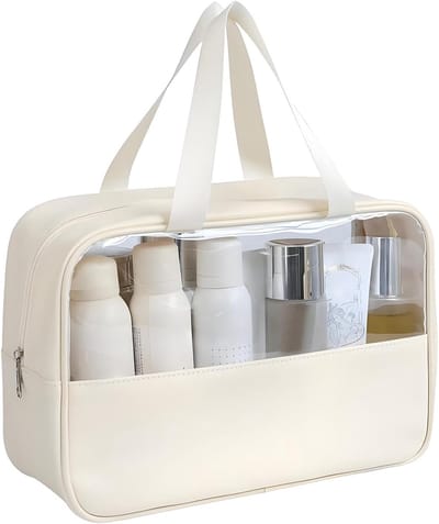 Famanu – Transparante make-up reistas met rits, cosmetische organizer voor werk, sport en reizen