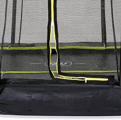 Ronde Inbouw Trampoline - Ø244cm - Compacte Tuintrampoline met Veiligheidsnet en Voetbescherming - Zwart