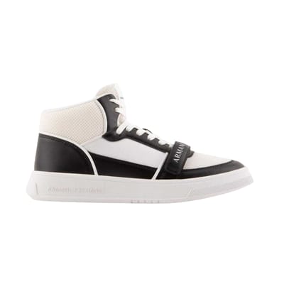 Armani Exchange Heren High-Top Trainers (Wit, Zwart)