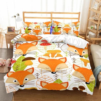Mooi Vlinder Festival Brillen Vos Quilt Cover Set Slaapkamer Beddengoed Bouwvoertuig Dekbedovertrek Set Voor Kind Tiener Jongen Meisje EU single(135x200cm)