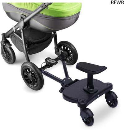 Kinder Buggy Board - Loopplank Kinderen - Reizen met twee - Universele Connectoren - Tot 25 kg - Zwart