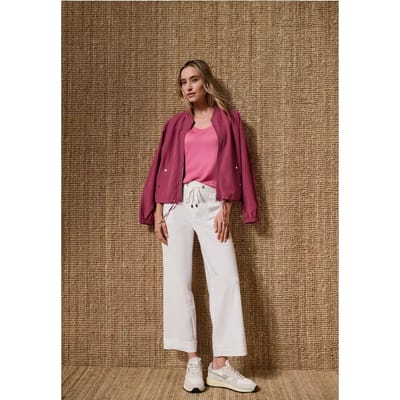 Broek met Straight Leg pijpen in casual pasvorm en omgeslagen boorden