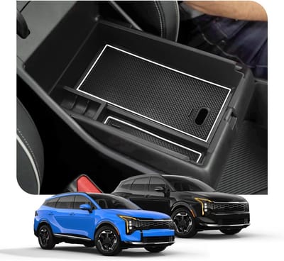 Middenconsole-organizer voor Kia Sportage NQ5 (2022-2026) - Armleuning opbergdoos voor GT-Line, X-Line, hybride en PHEV - Wit, praktische autobenodigdheden