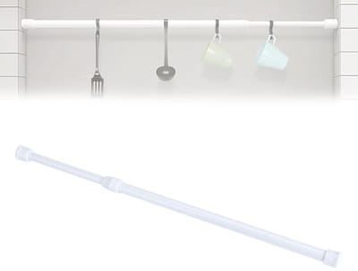 SnelShoppen - Verstelbare Douchestang 30-50 cm - Anti-slip Badgordijn Stang - Wit - Eenvoudig te Installeren - Roestvrij Staal - Ideaal voor Douche, B