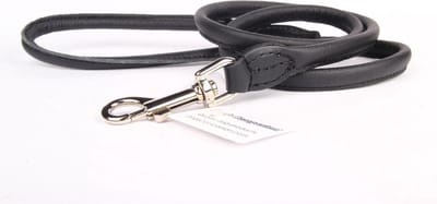 Dog's Companion - Leren Hondenriem - Lengte: 120 cm x 8 mm - Zwart