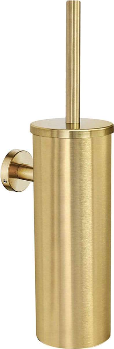 Toilet Borstel Houder Goud - Wc Borstel Houder - Toiletborstelhouder Hangend - Toiletborstel Goud - Uitneembare binnenbak - Messing