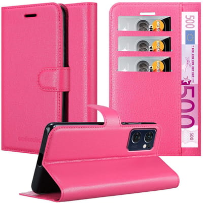Cadorabo Hoesje geschikt voor Oppo FIND X5 LITE / Reno7 5G in KERSEN ROZE - Beschermhoes met magnetische sluiting, standfunctie en kaartvakje Book Case Cover Etui