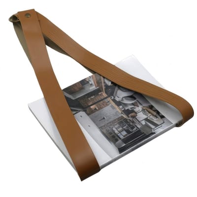 Bruine wand gemonteerde tijdschrifthouder voor dames en heren minimalistisch design met banden magazine houder voor muur opslag kranten en boeken interieur decoratie