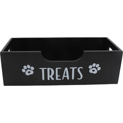 Hondenkoekjes Organizer Container Hondenkoekjes Houder met 3 Potten Decoratieve Kattenkoekjes Container voor Thuis Dierenwinkel zwart