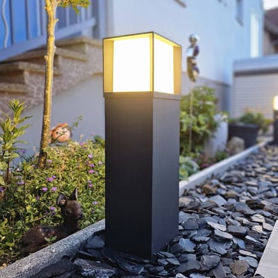 ORION Tuinpadverlichting Henry, zwart, hoogte 60 cm, aluminium/roestvrij staal