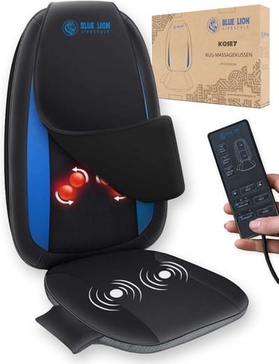 Blue Lion Rug Massagekussen - Massage apparaat - Shiatsu massagestoel - Elektrisch - warmtetherapie
