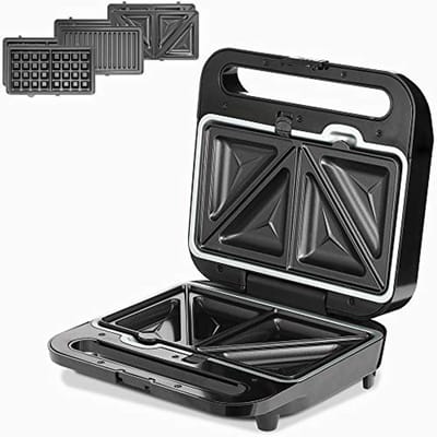 3-in-1 Sandwichmaker voor Heerlijke Sandwiches, Wafels en Grill