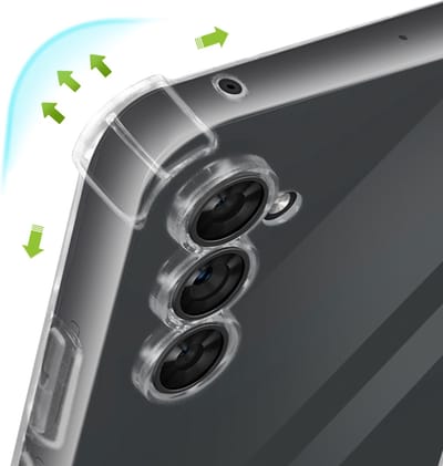 Mayaxess, Hoes Geschikt voor Samsung Galaxy A54 Silicone bumper Versterkte hoeken, Transparant